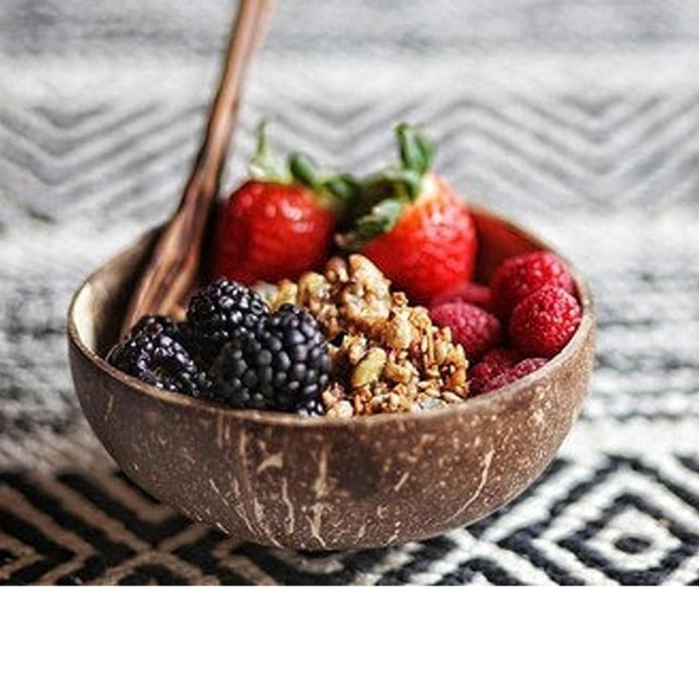 Coconut bowl set with spoons (353) - Picture 5 of 8